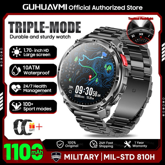Smartwatch Masculino Novo T-REX3 2026 Bateria de 1100mAh 10ATM À Prova D'Água GPS Chamada Bluetooth 1.7" AMOLED HD Esportes Lanterna Inteligente