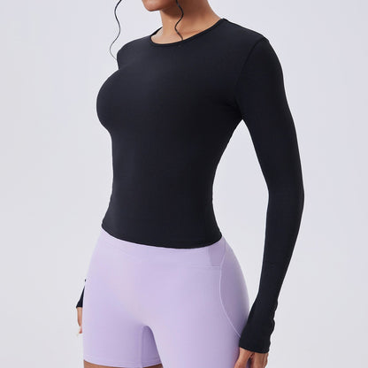 Women Long Sleeve Workout Top Gym Casual Outdoor Top Workout Dry Fit Breathable High Elastic Sports Top Sports Long Sleeved