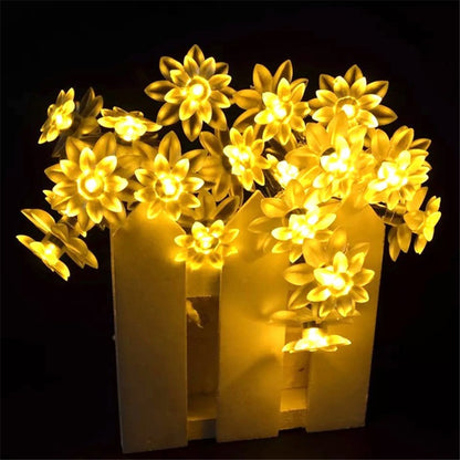 10/20M Cherry Blossom Garland Fairy Lights Indoor Christmas Decoration String Lights 200LED for Wedding Pink Party Decorations