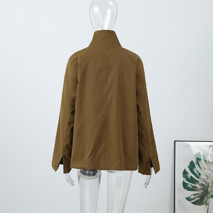 ? Fashion Double Sided Solid Jacket Women Lapel Collar Single Breasted Long Sleeve Coats 2025 Autumn New Lady Utility Outerwear