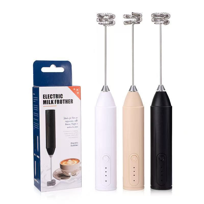 Electric milk frother, handheld egg beater, wireless charging, beverage coffee machine, mini portable home kitchen mixer