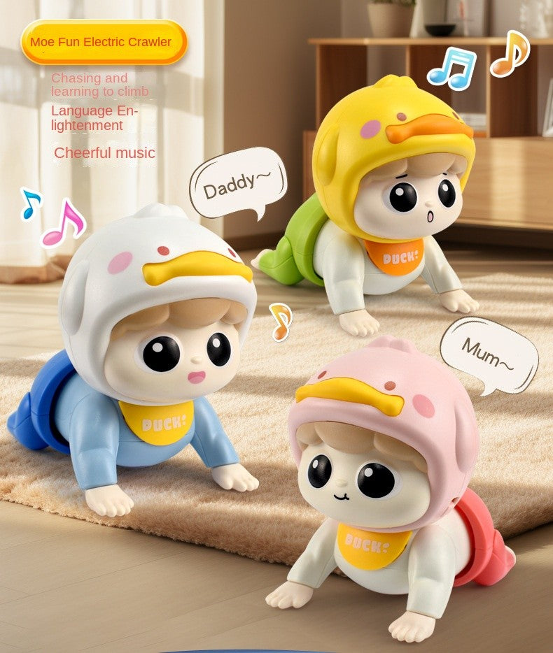1PC Crawling Doll Baby Toy with Music, Aged 0-1, Learning Crawling Guidance and Head Up Training