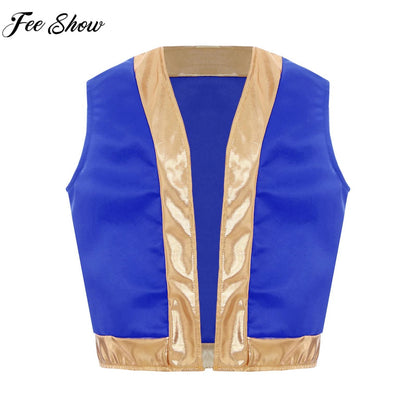 Boys Girls Halloween Toad Game Character Vest Open Front Loose Waistcoat Carnival Theme Party Super Brother Role Play Costume