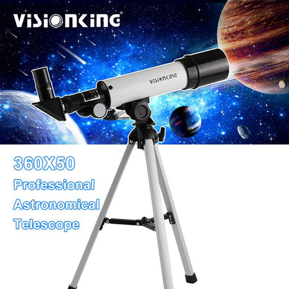 Telescópio Astronômico Profissional Visionking 36050 com Tripé Portátil Telescópio Monocular para Observação Espacial