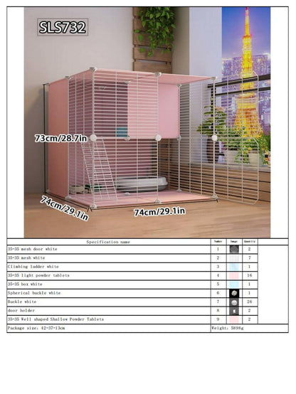 Gaiola para Gatos para Uso Doméstico, Casa para Gatos Interna com Espaço Livre, Abrigo para Gatos, Ninho para Gatos, Gaiola para Pets, Vila para Gatos Pequenos de Três Andares