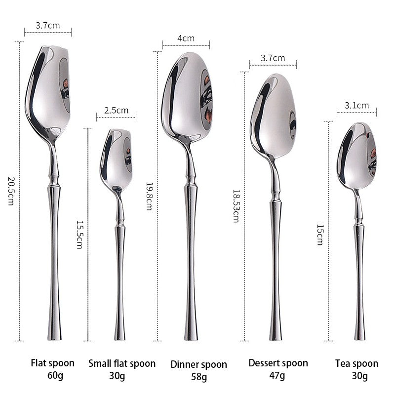 AJOYOUS Conjunto de Talheres Aço Inoxidável Polido Luxuoso Garfo Sobremesa Colher de Chá Faca Utensílios de Jantar Cozinha