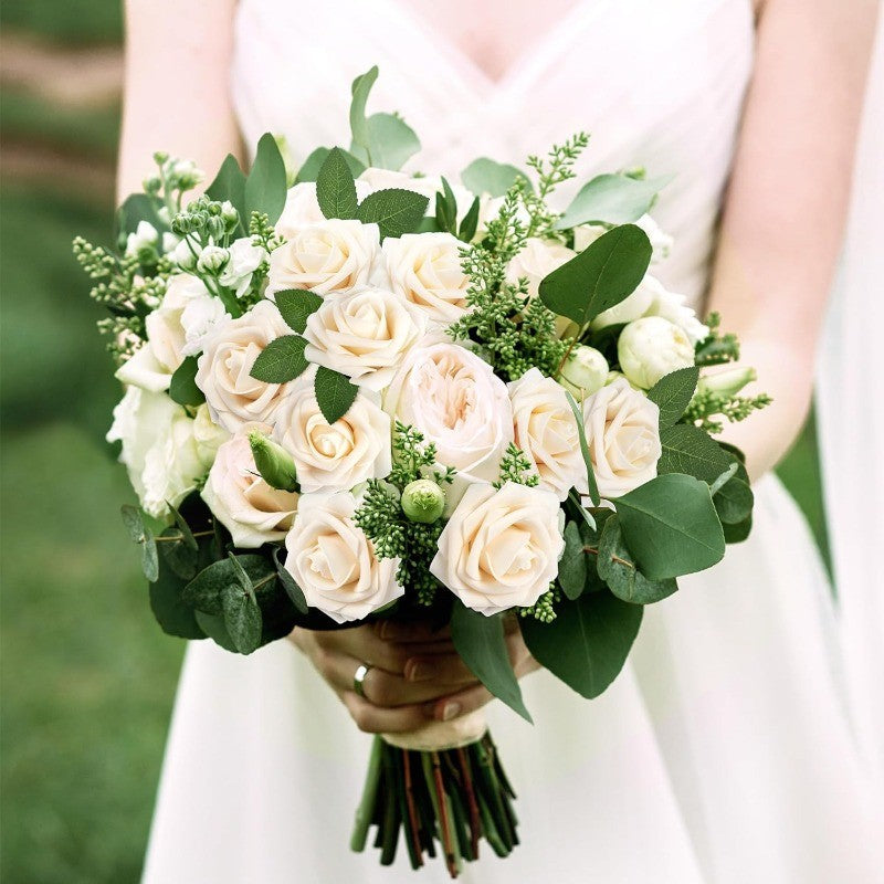 30/10PCS Artificial Foam Rose Flower Heads Bride Bouquet Flower for Home Wedding Party Table Decoration DIY Scrapbook Supplies