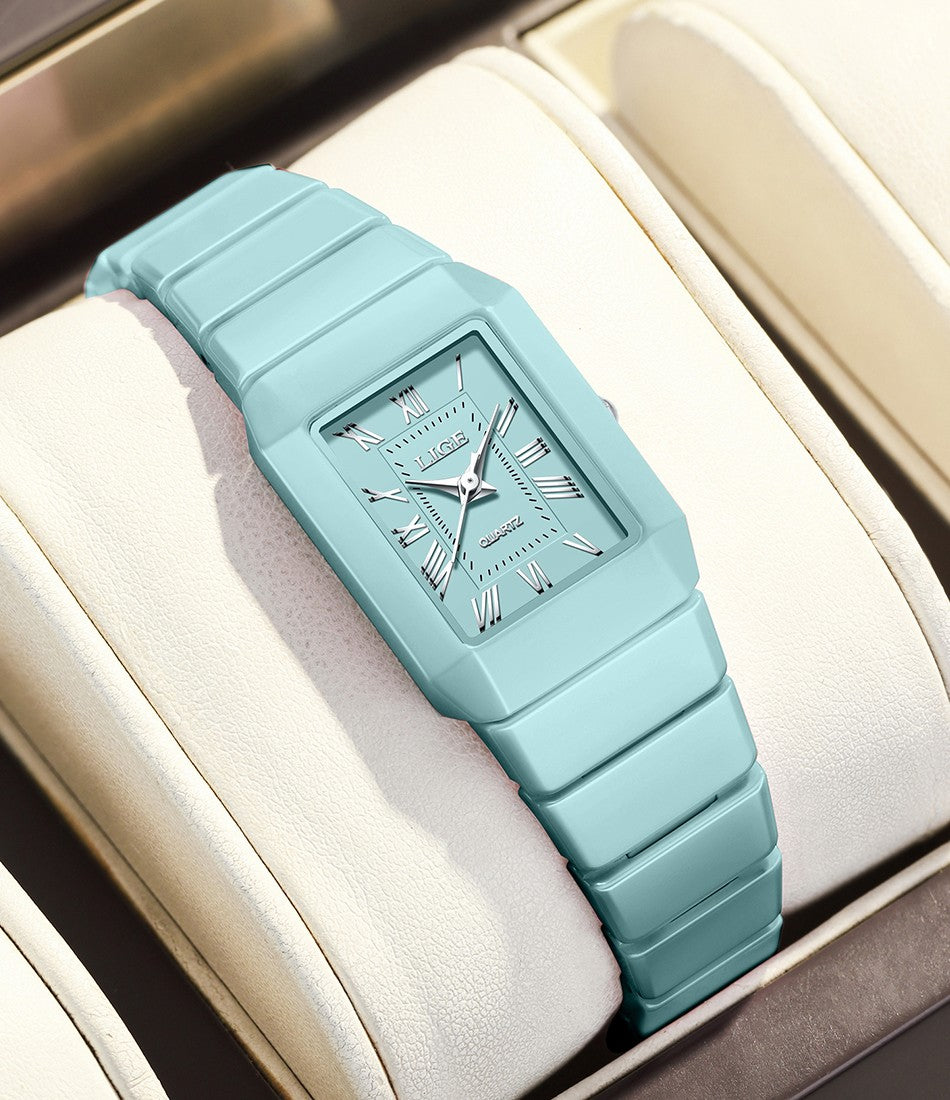 New Fashion LIGE Woman Watch Elegant Luxury Ceramic Strap Waterproof Simple Dial Quartz Women's Watches Ladies Gifts Reloj Mujer