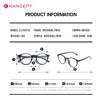 KANSEPT Retro Round Men and Women Optical Prescription Glasses Myopia Hyperopia Progressive Eyewear Eyepieces for Reading Lenses