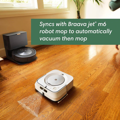 iRobot Roomba j6+ Robô Aspirador de Pó com Esvaziamento Automático – Identifica e Evita Resíduos de Animais de Estimação e Fios, Esvazia-se por Até 60 Dias, Inteligente