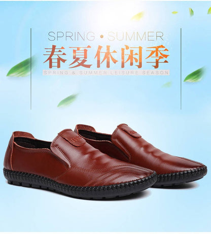 2024 Autumn Casual Men's Shoes Versatile soft leather footwear Fashion comfortable loafers male breathable new flat Zapatos