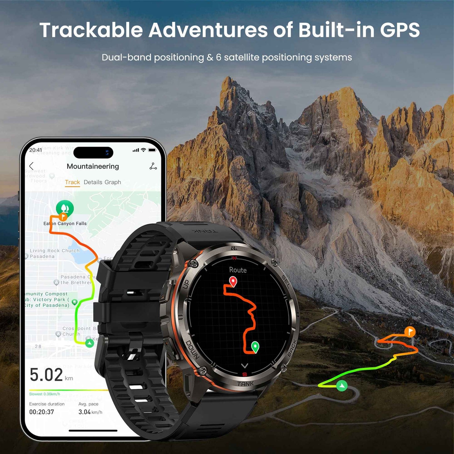 KOSPET TANK T3 Ultra 2 Smart Watch For Men GPS Stainless Steel Smartwatch 50M Waterproof IP69K Health Monitor for Android iOS