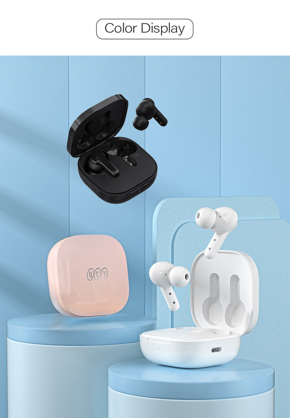QCY T13 Wireless Smart Headphone BT5.1 TWS Earphone 4 Mic ENC HD Call Headset Touch Control Earbuds Long Standby 40H