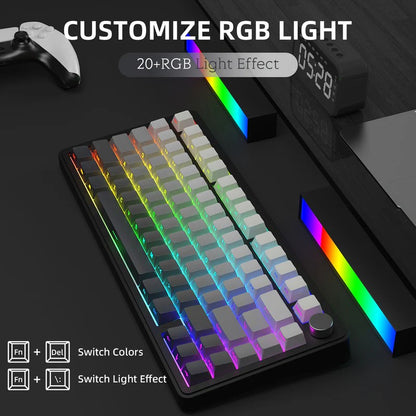 Teclado Mecânico Attack Shark X85 Bluetooth, RGB, Tri-modo 2.4G, Botões de metal, Hot-swap de todas as teclas, compatível com Win&Mac