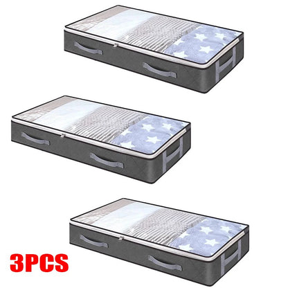 Under bed Storage Bag For Portable Foldable Quilt Bags Wardrobe Clothes Organizer Storage Box Dustproof Organizer Large Capacity