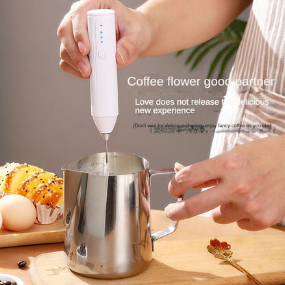 Espumador de leite portátil, batedor de ovos elétrico, máquina de café portátil, liquidificador USB ajustável de 3 velocidades, batedeira de alimentos de cozinha