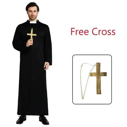 Adults Easter Purim Halloween Costume for Men Father Priest Bishop Costumes Christian Pastor Clergyman Cosplay Costumes Party