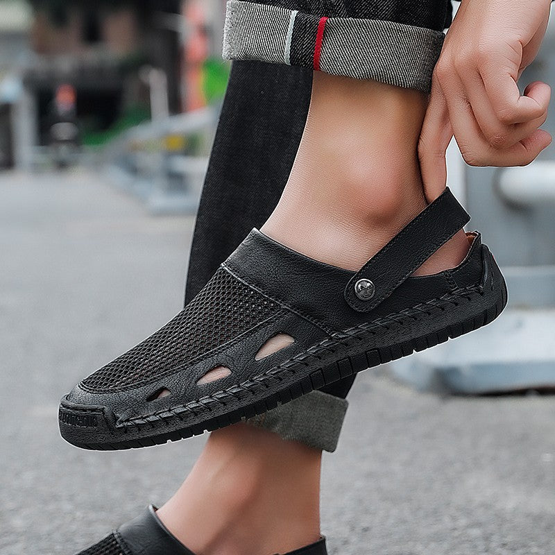 Soft Sole Male Simple Slippers Breathable Mens Summer Sneakers Casual Half Shoes Leisure Walk Half Drag Outdoor Non-Slip Sandals