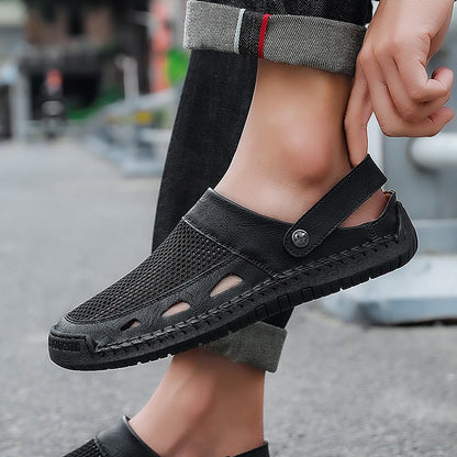 Soft Sole Male Simple Slippers Breathable Mens Summer Sneakers Casual Half Shoes Leisure Walk Half Drag Outdoor Non-Slip Sandals