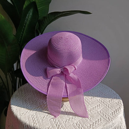 Chapéu de Palha Dobrável de Praia Proteção UV Chapéu de Sol Aba Larga para Viagem ao Ar Livre Férias Chapéu de Praia Dobrável chapéu de sol para mulher