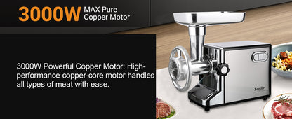 Moedores de Carne Elétricos 3000W Aço Inoxidável Picador Pesado Triturador de Salsicha Processador de Alimentos Eletrodomésticos Moedor Sonifer