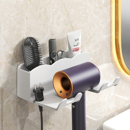 Suporte de Armazenamento para Secador de Cabelo Rack de Parede Sem Furo Suporte de Parede para Banheiro Armazenamento e Colocação de Dutos de Ar para Banheiro Suporte de Pendurar