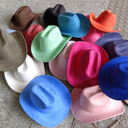 Suede Cowboy Hat Double Concave Top Classic Vintage Mens Womens Western Cowboy Hat ?????????? ?????