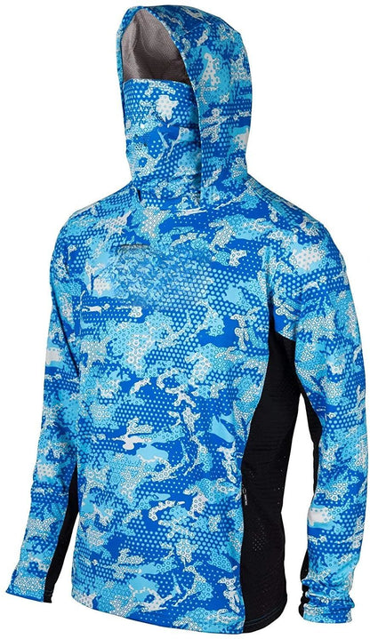 Camisas de pesca infantis Upf 50+ Camisa de pesca de manga longa com máscara, protetor de pescoço e capuz que mantém a cabeça e o rosto aquecidos para atividades ao ar livre, caminhadas e corridas