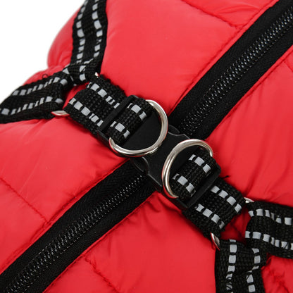 Dog Clothes Harness Winter Jacket Adjustable For Small Medium Dogs Cats Windproof Vest Waterproof Clothing Puppy Pet Jumpsuit