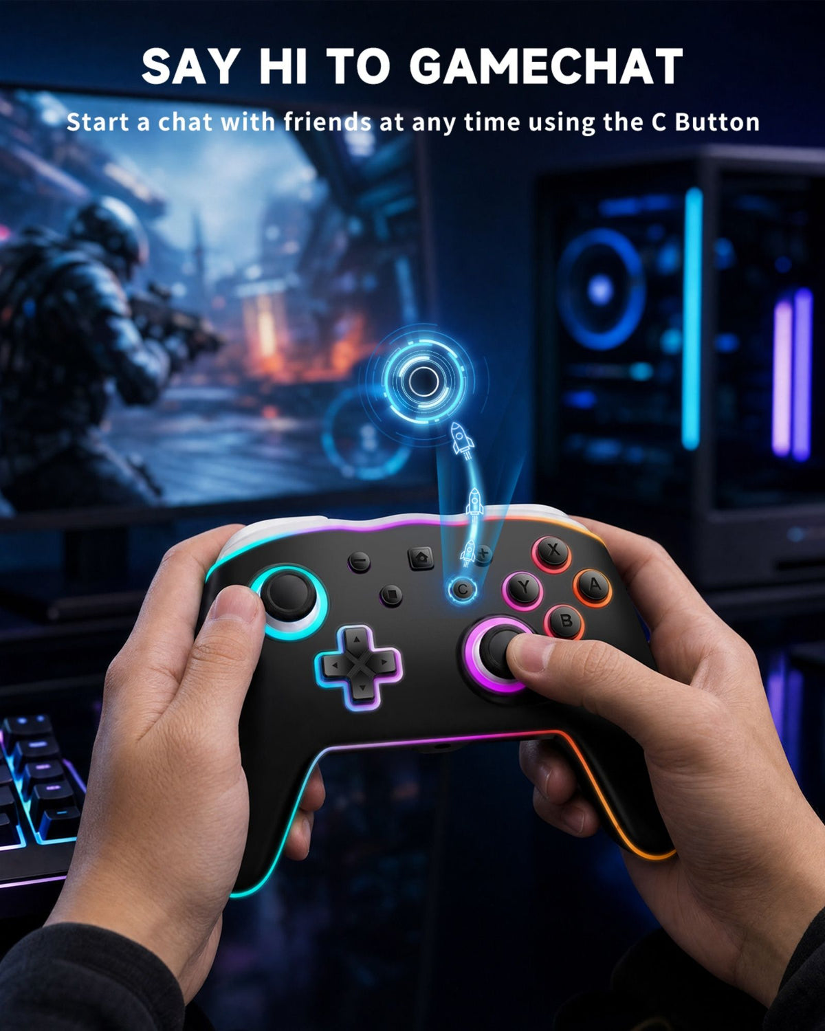 For Nintendo Switch 1 2 Joycon Controller Wireless RGB 9Axis Joypad,Gamepad Dual Shock Turbo/Marco Programable Game Pad Joystick