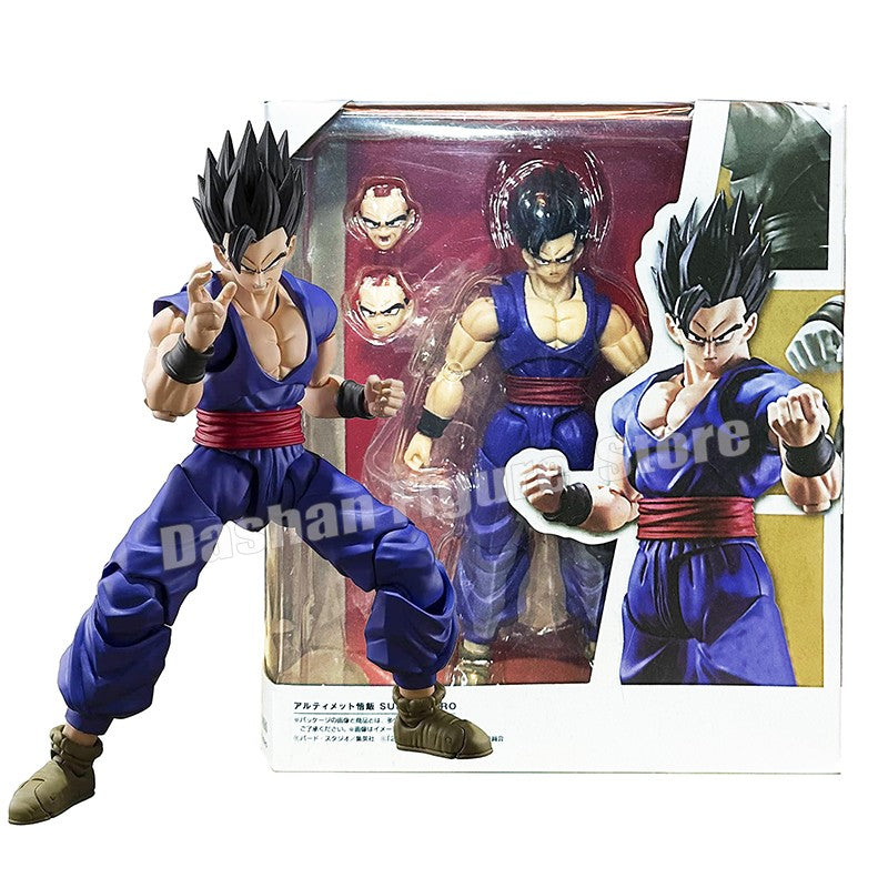 Shf Dragon Ball Son Gohan Besta Action Figure PVC Boneco Colecionável Articulado Anime 17cm Super Saiyajin Gohan Brinquedo Modelo de Presente