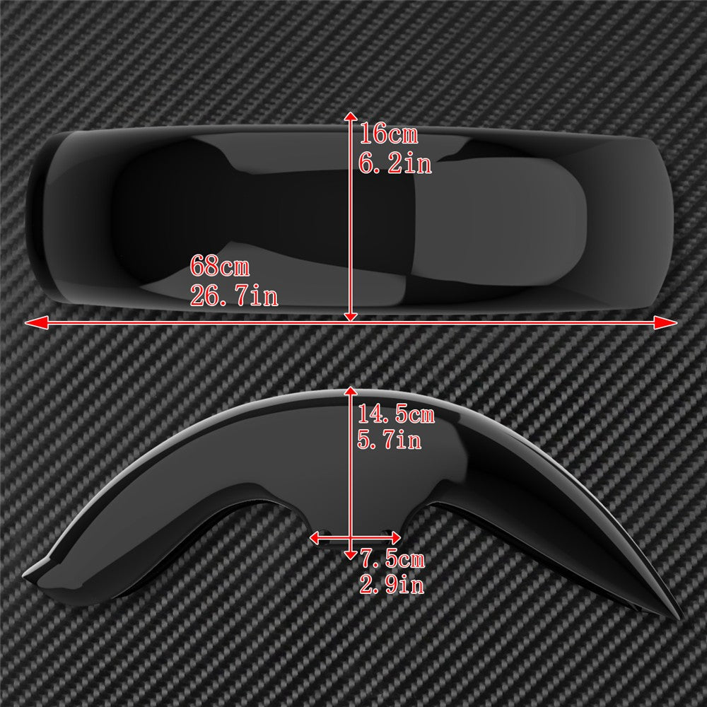 Para-lama dianteiro de plástico ABS preto brilhante para motocicleta Harley Softail 2006-2017 Fat Boy Special FLSTF 1450