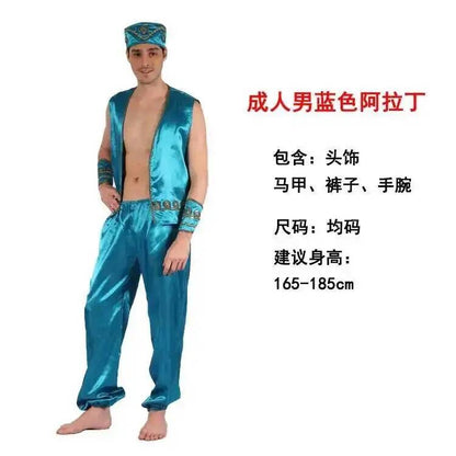 Aladdin  India Middle East  Dubai Robe Shepherd's Costume For Men And Women Halloween Adult's Cosplay Arab Costume