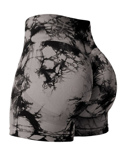 2024 Summer New 16 Color Sexy Tie Dye Shorts Woman Fitness Seamless Butt Lifting Shorts One Pieces Activewear Running Outdoors