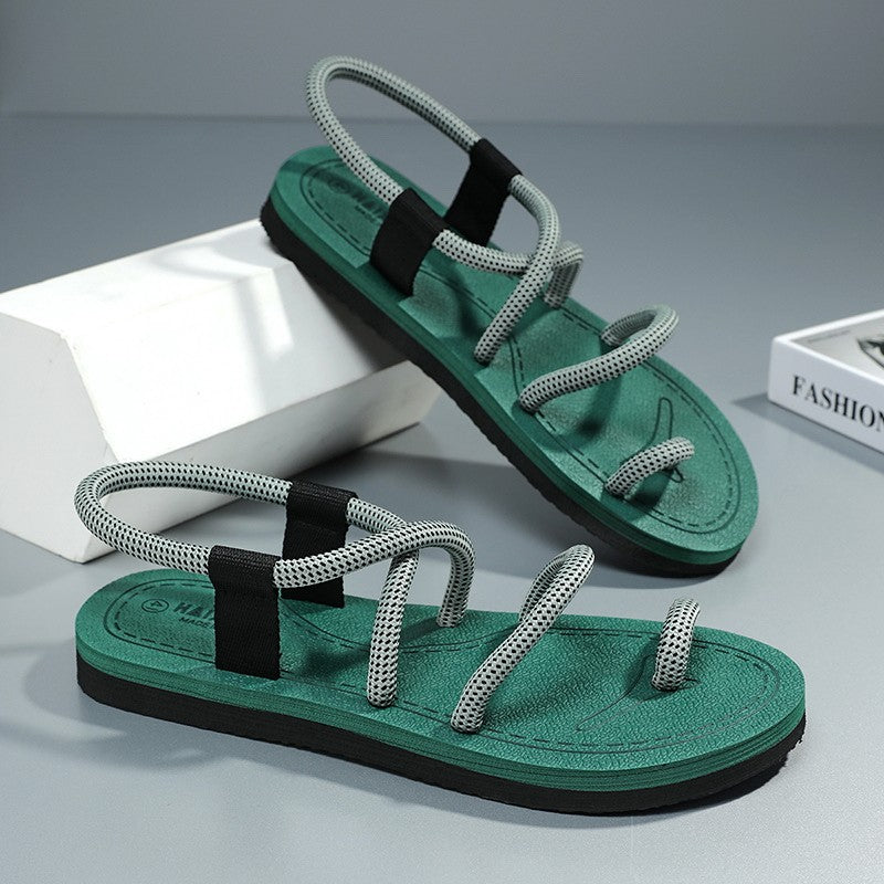 Summer Casual Durable Slippers,Men's Summer Slip-on Anti-slip Outdoor Casual Sandals,Flip-flops for The Beach with Open Toes