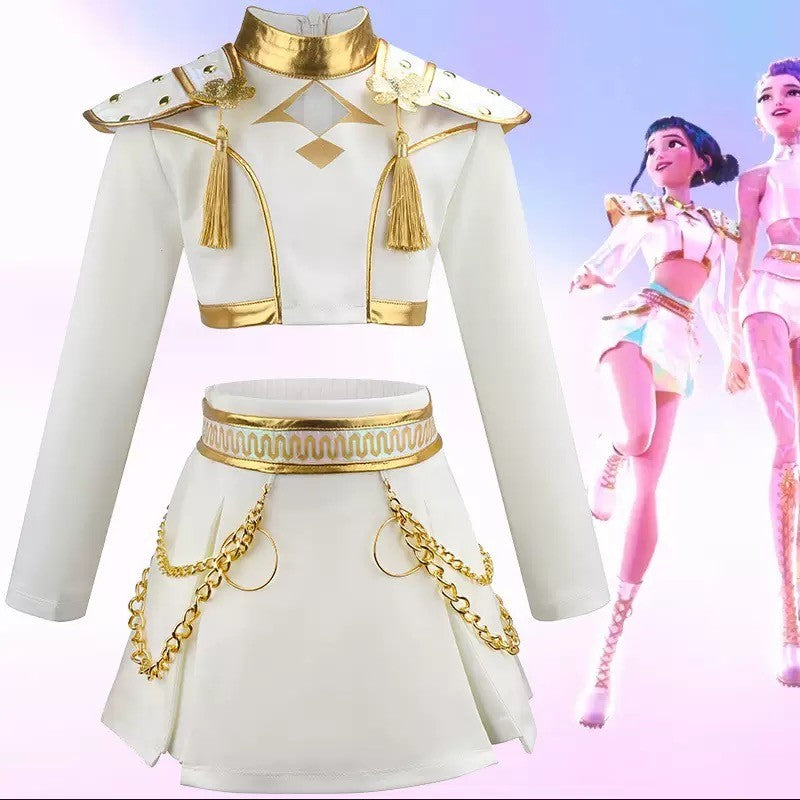 K-pop Hunters Cosplay Rumi Kpop Singer Hunt'trix Dress Up Girls Costumes k Pop Kids Party