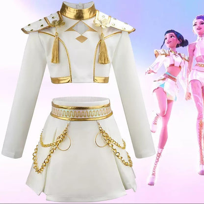 K-pop Hunters Cosplay Rumi Kpop Singer Hunt'trix Dress Up Girls Costumes k Pop Kids Party