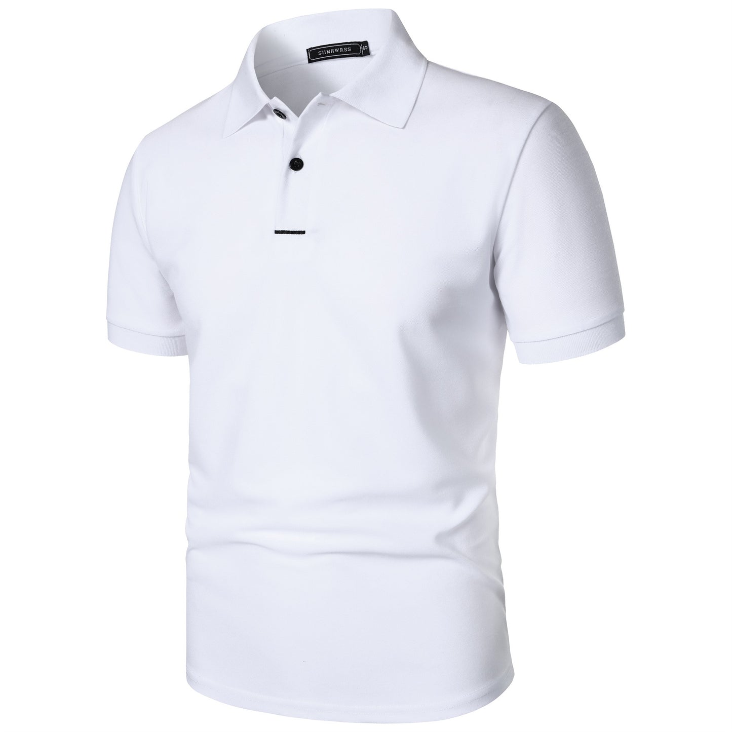 Men's solid color short-sleeved button-down lapel T-shirt casual top