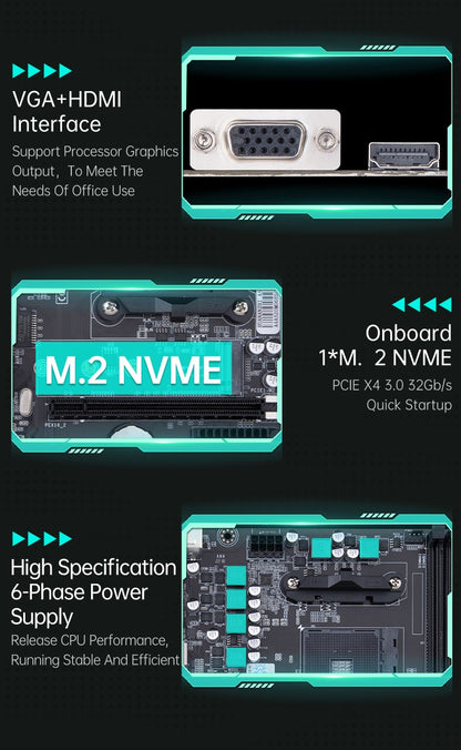HUANANZHI A520M VH AMD AM4 Motherboard Support Ryzen ( 3600 4650G 5500G 5600 5600G 5600X 5800X) M.2 NVME Dual Channel DDR4 RAM