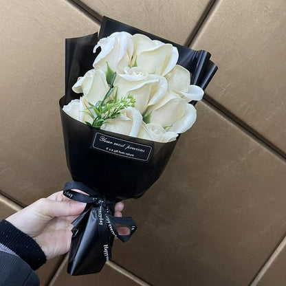 9 Heads Soap Flower Rose Bouquet Artificial Flower For Christmas Wedding Birthday Party Valentine's Day DIY Gift Home Decoration
