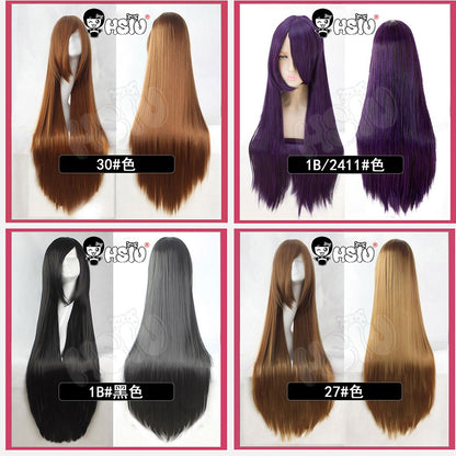 ?HSIU Brand? 80cm Cosplay wig Long 22 color Wig Heat Resistant Synthetic Hair Anime Party wig Fiber synthetic wig+Free wig cap