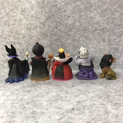 Disney Anime 5 Peças/Conjunto Rainha Vermelha Vilões Malévola Jafar Úrsula Brinquedos de Vinil para Crianças Presente de Natal