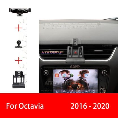 Para Skoda Octavia/PRO 2016-2023 Suporte de Celular Ajustável para Carro Suporte Móvel Gravidade GPS Rotativo Acessórios de Navegação