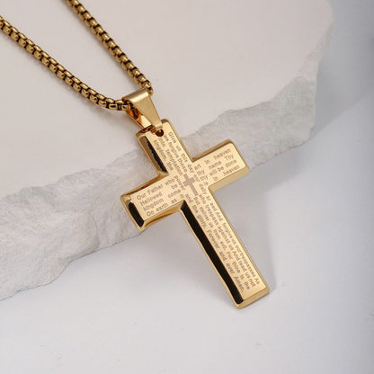 Colar Masculino Minimalista Aço Inoxidável Cruz de Jesus para Homem