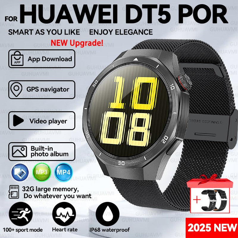 2025 New For HUAWEI GT 5 Pro 32Gb Memory SmartWatch AGPS Beidou Navigation Sapphire Screen HD Video Bluetooth Call SmartBracelet