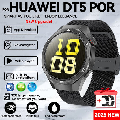 2025 New For HUAWEI GT 5 Pro 32Gb Memory SmartWatch AGPS Beidou Navigation Sapphire Screen HD Video Bluetooth Call SmartBracelet