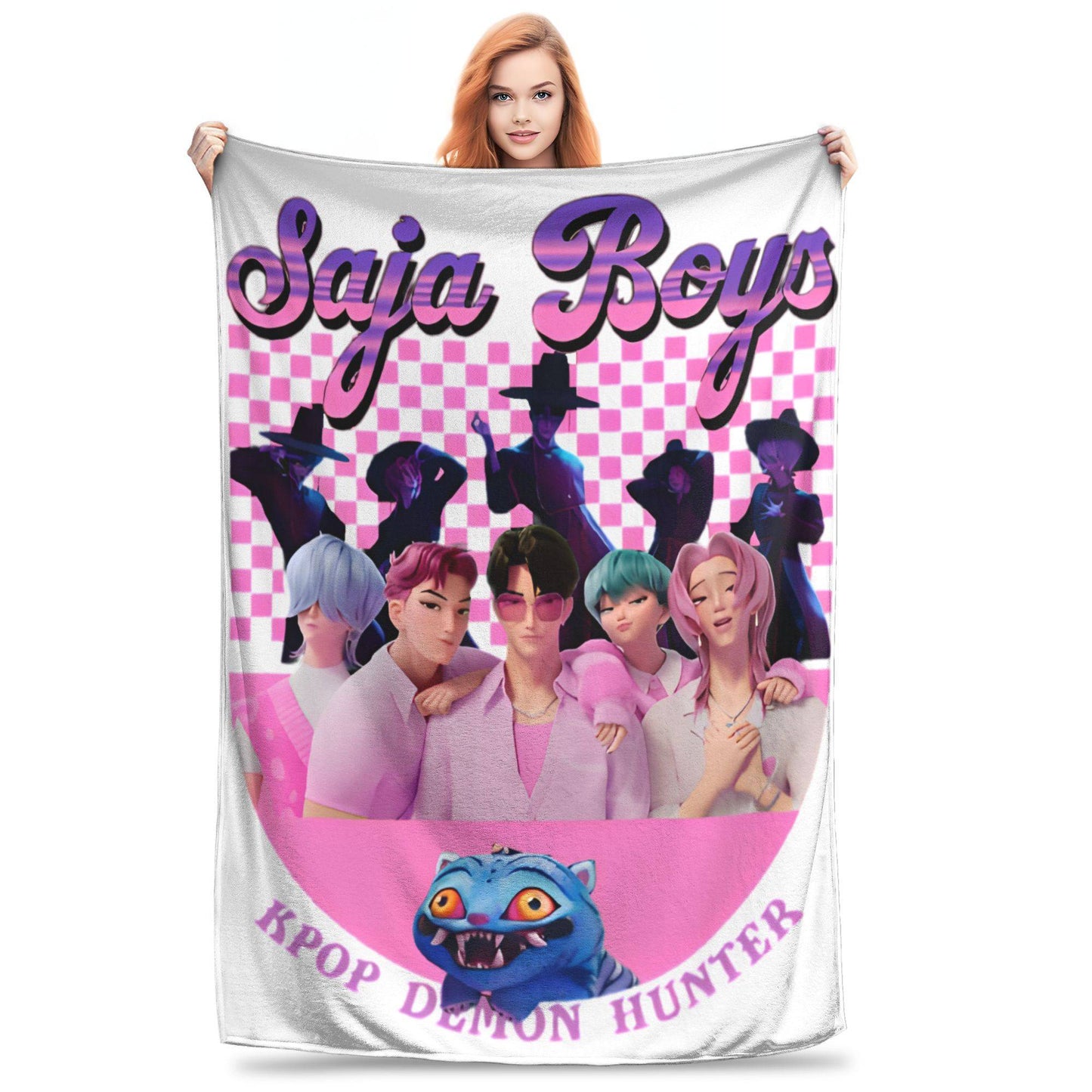 Kpop Demon Hunters Zoey Huntrix Blankets  Plush Vintage Soft Throw Blankets for Bedspread Summer,