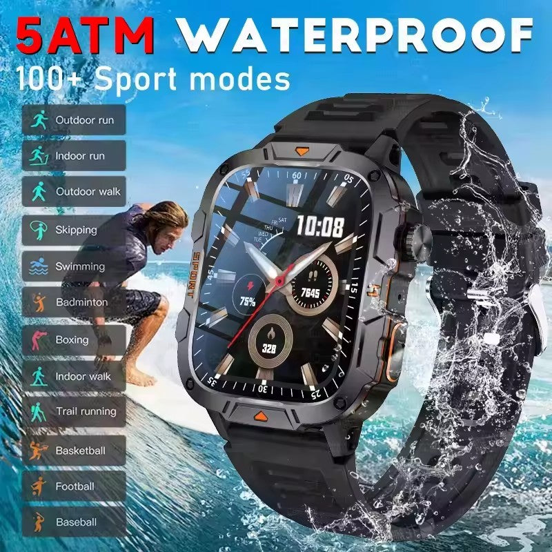 2025 Novo Para Xiaomi Militar Grau Smart Watch Masculino Tela AMOLED de 1.96" 5ATM À Prova D'Água Esportes Rastreador de Fitness Chamada BT Smartwatch
