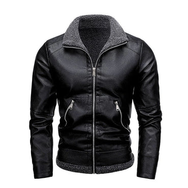 New Men's Leather Jackets Autumn Winter Slim High Quality Motorcycle PU Jacket Man Business Fleece Warm Black Leather Coats