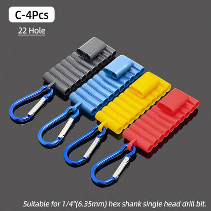 Suporte de Bits de Chave de Fenda Hexagonal de 1/4" Portátil Estojo Organizador com 10/22 Furos para Armazenamento de Bits de Broca para Cabeças de Chave de Fenda Ferramentas de Estojo